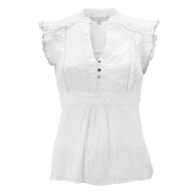 Red Herring White crinkle frill blouse