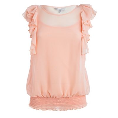 Red Herring Peach double frill blouse
