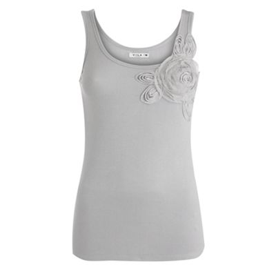 Vila Grey ribbed vest top