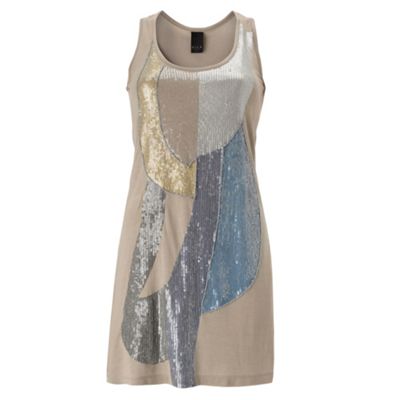 Off white sequin embellished vest top