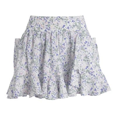 Red Herring White ditsy floral frill hem skirt