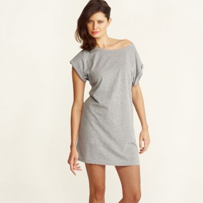 Red Herring Grey zip back plain t-shirt dress