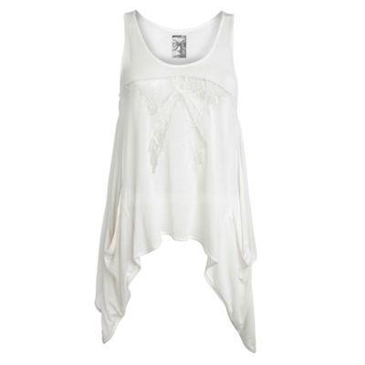 Red Herring Off white lace detail vest