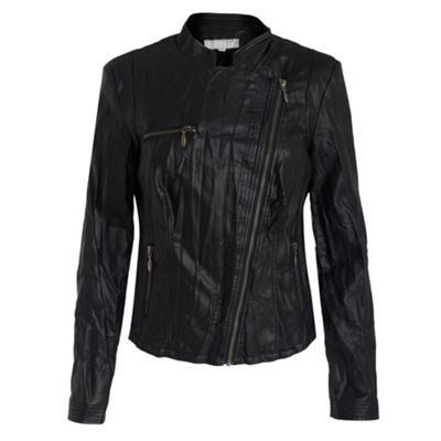 Black leather-look jacket