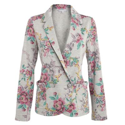 Red Herring Grey floral boyfriend jacket