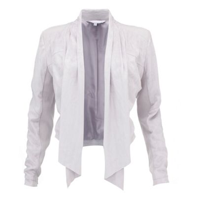 Red Herring Silver suedette drape jacket