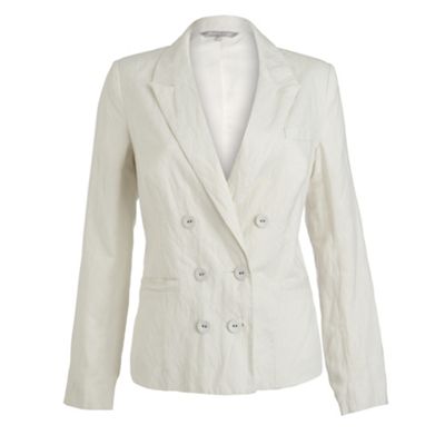 White and metallic crinkle jacket