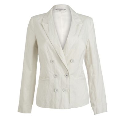 Red Herring White and metallic crinkle jacket