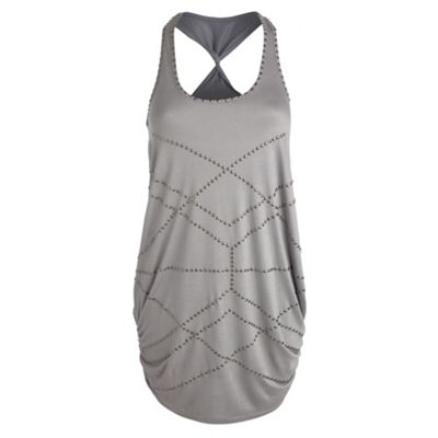 Red Herring Grey studded long line vest top