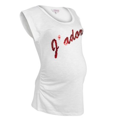 Maternity white Jadore t-shirt