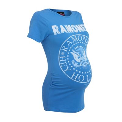 Maternity blue Ramones logo t-shirt