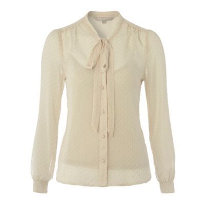 Red Herring Cream foil spot blouse