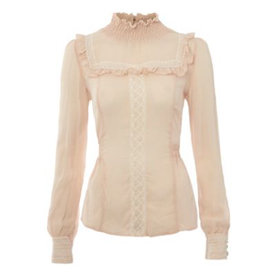 Red Herring Pale pink Victoriana blouse