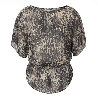 Red Herring Grey snimal print blouse