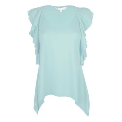 Red Herring Mint frill sleeve top