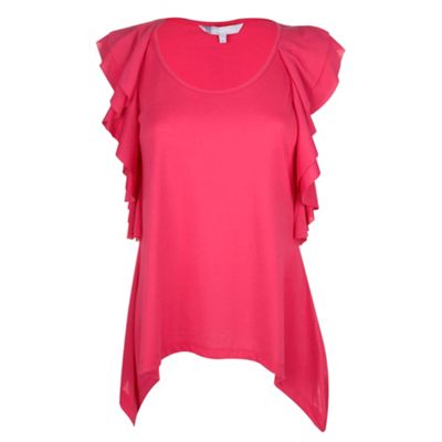 Red Herring Pink frill sleeve top
