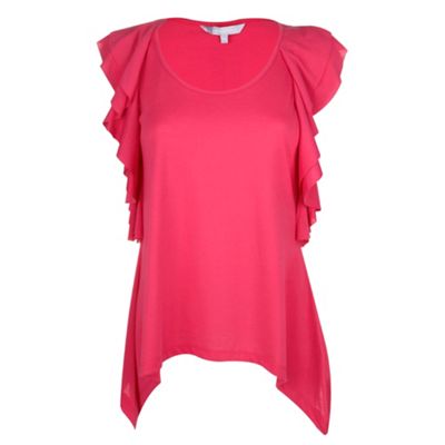 Pink frill sleeve top