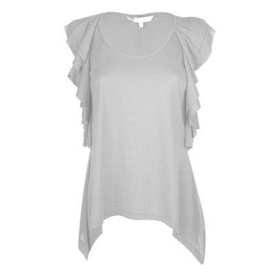 Red Herring Grey frill sleeve top