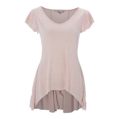 Pale pink frill sleeve top