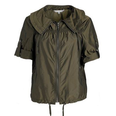 Red Herring Khaki metallic smocked jacket