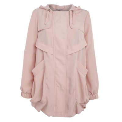 Red Herring Pale pink bubble hem silky parka