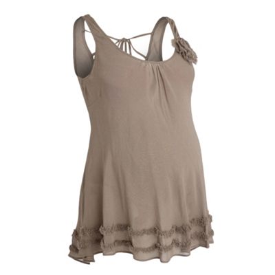 Khaki crushed viscose camisole