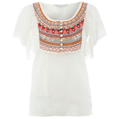 Red Herring Off white angel sleeve blouse