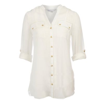 Red Herring White utility blouse