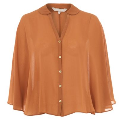 Red Herring Dark orange cape blouse