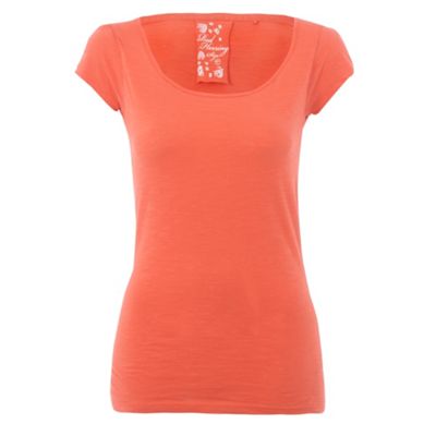 Red Herring Dark peach basic slub t-shirt