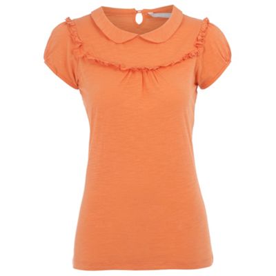 Orange Peter Pan collar t-shirt