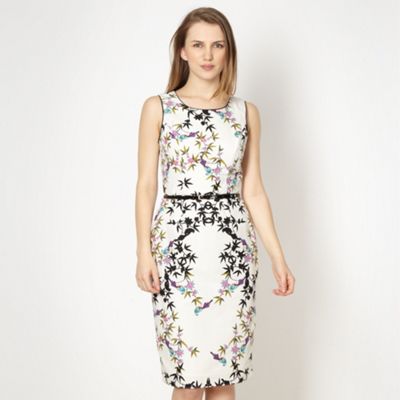 Ivory oriental print shift dress                                                                                                