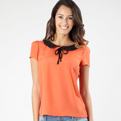 Red Herring Orange Peter Pan blouse