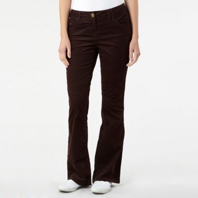 Chocolate brown corduroy bootcut trousers
