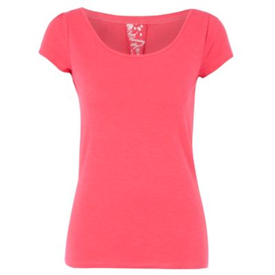 Bright pink scoop neck t-shirt
