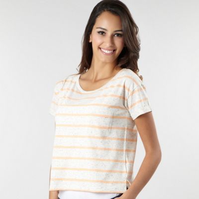 Natural striped and speckled t-shirt