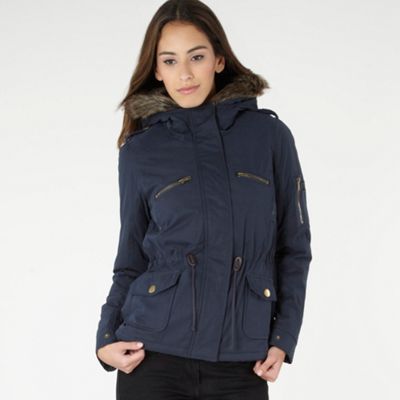 Navy hooded padded jacket