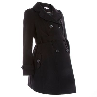 Black ruffled collar maternity jacket