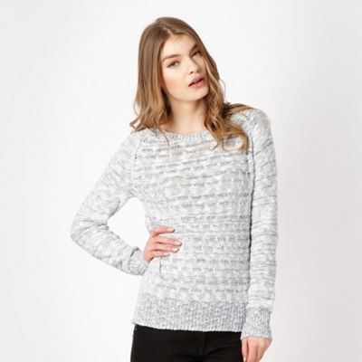 Blue textured jumper                                                                                                            
