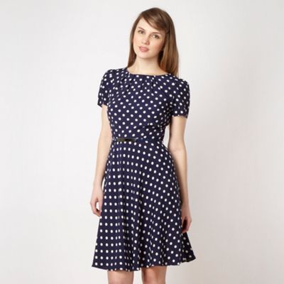 Navy spotted day dress                                                                                                          