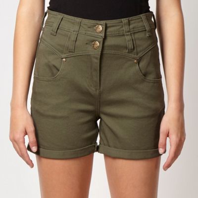 Khaki high waisted shorts                                                                                                       