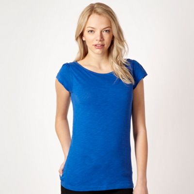 Blue cap sleeved top