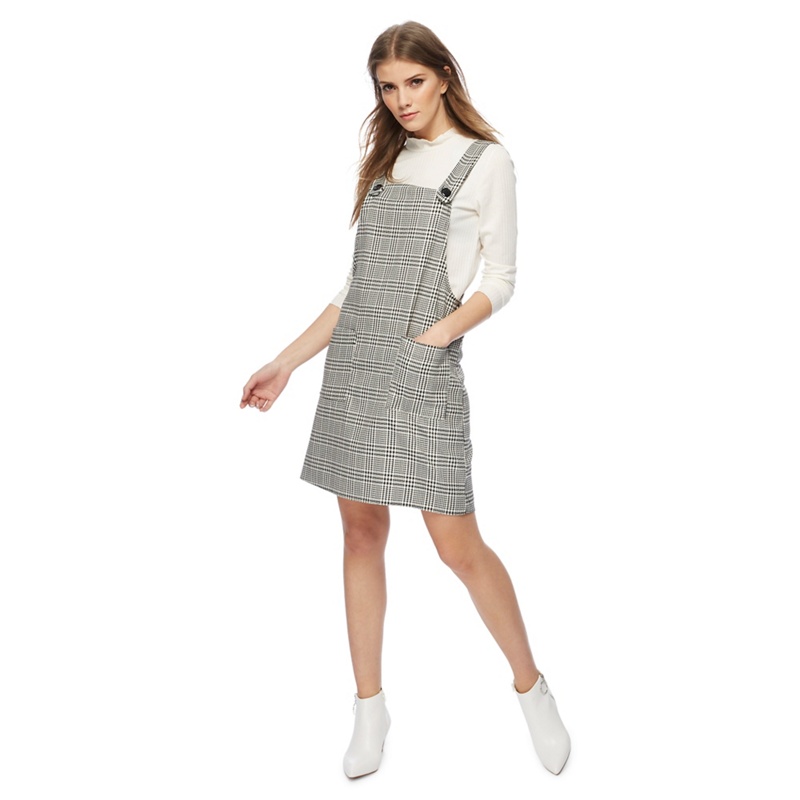 Red Herring - Black And White Houndstooth Checked Mini Pinafore Dress Review