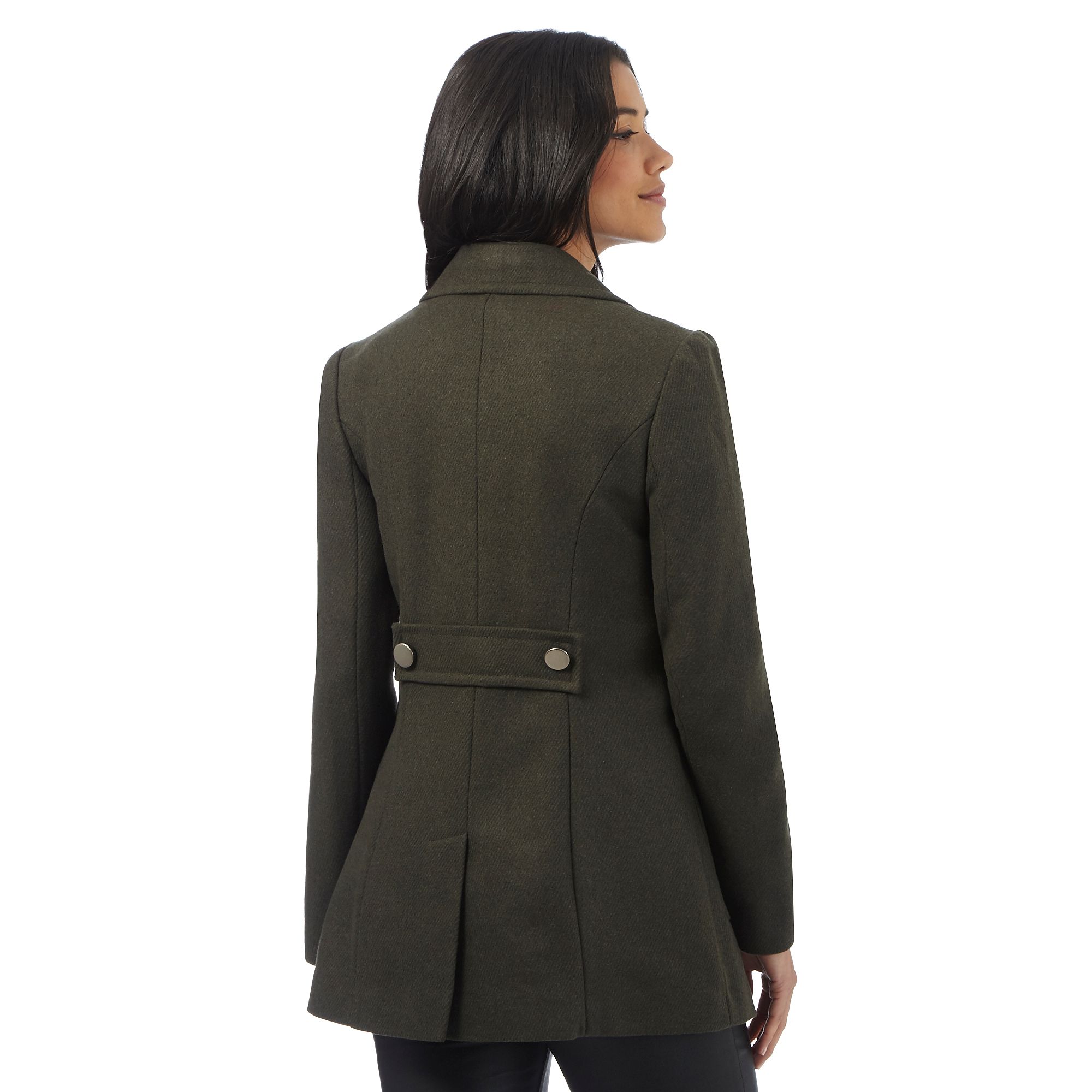 Red Herring Womens Khaki Military Style Pea Coat From Debenhams eBay