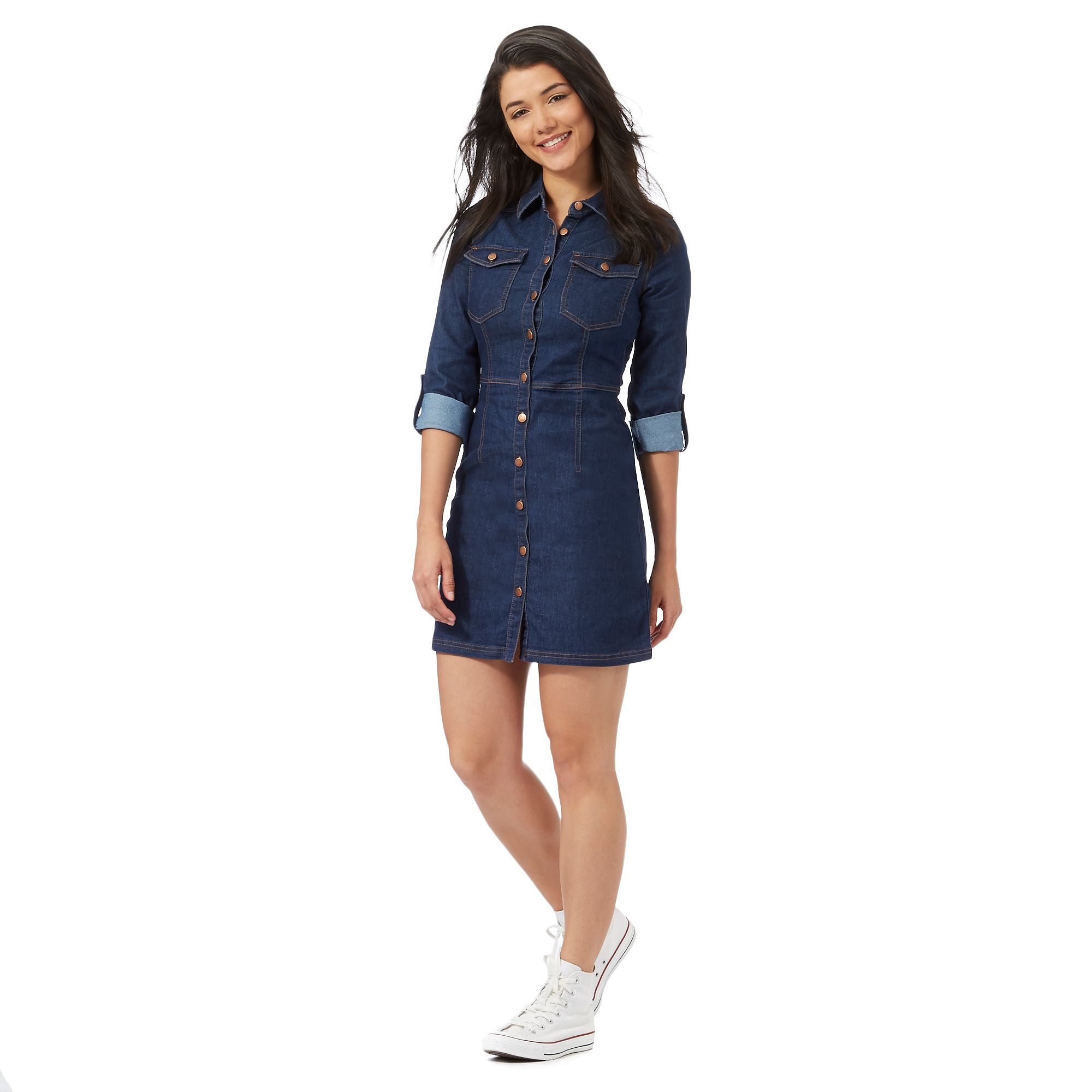 blue jean shirt dress