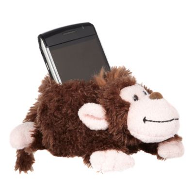 Brown monkey mobile phone holder