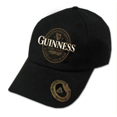 Guinness Black Guinness label bottle opener baseball cap