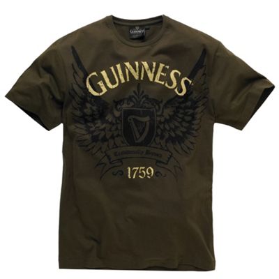 Khaki Guinness wings t-shirt