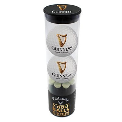 Guinness Two golf balls and tee set
