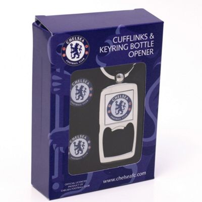 Chelsea cufflinks and bottle opener keyring